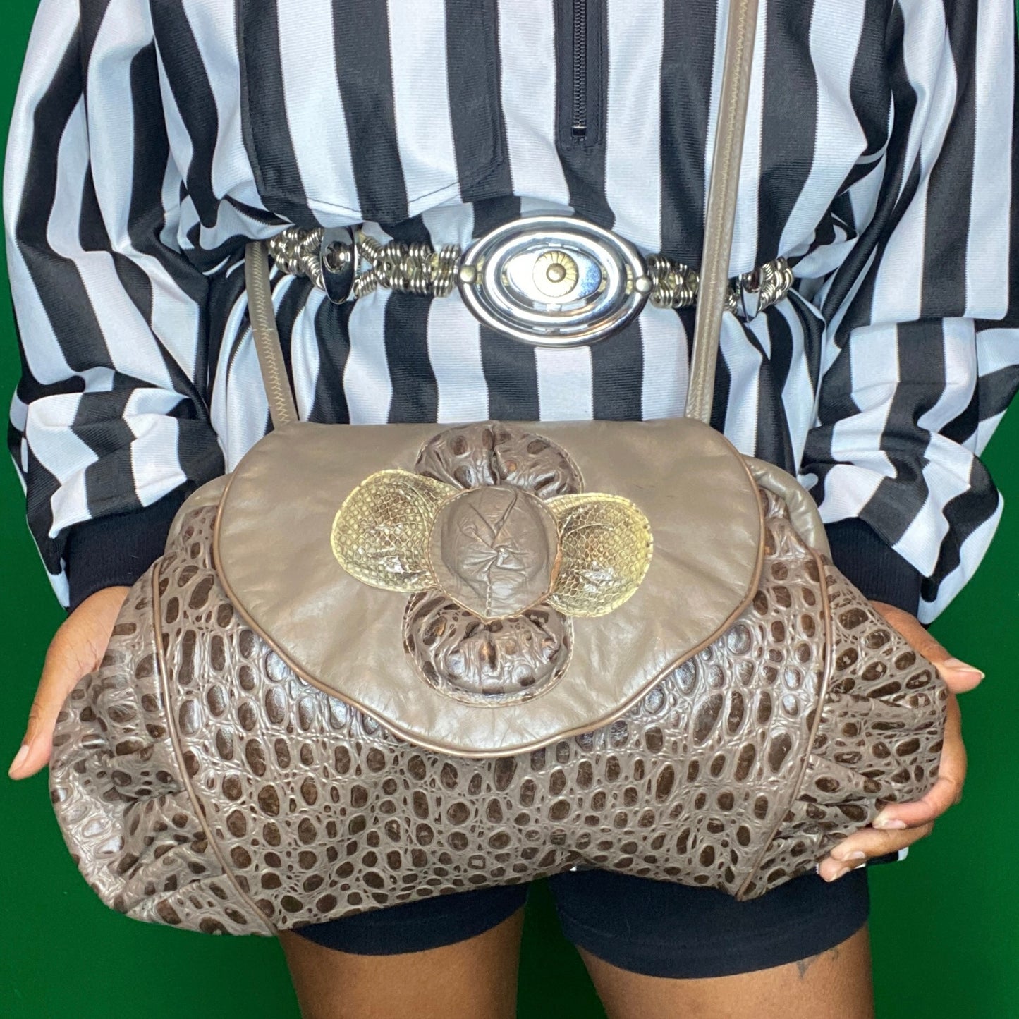 Plump Flower Petal Croco Bag