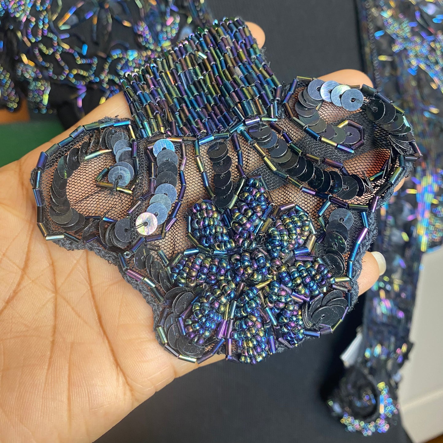 Oil Stain Beaded Shawl