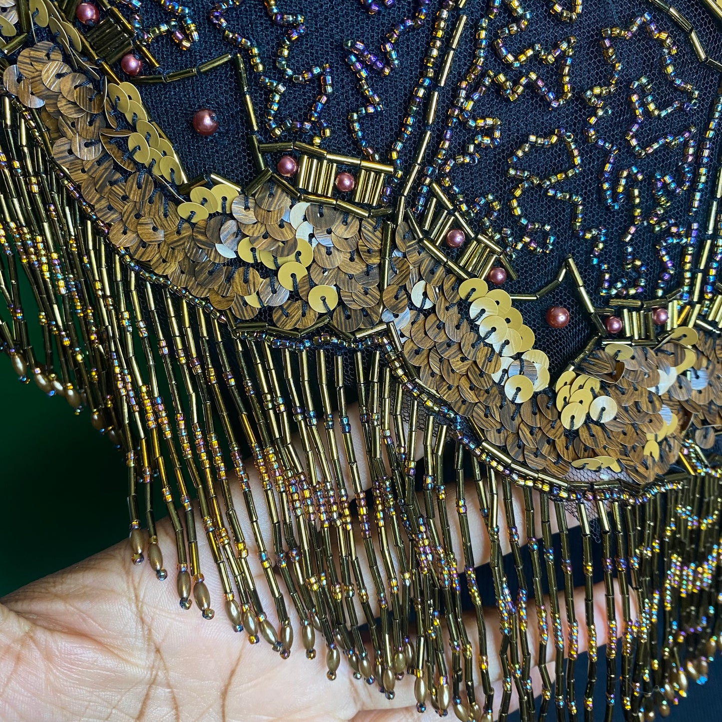 Classic Woodgrain Beaded Shawl