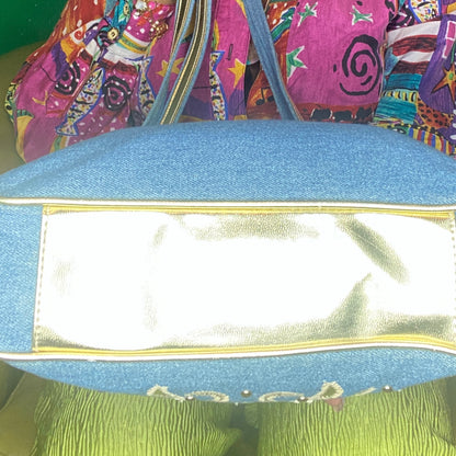 Golden Denim Bag