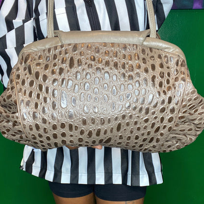 Plump Flower Petal Croco Bag