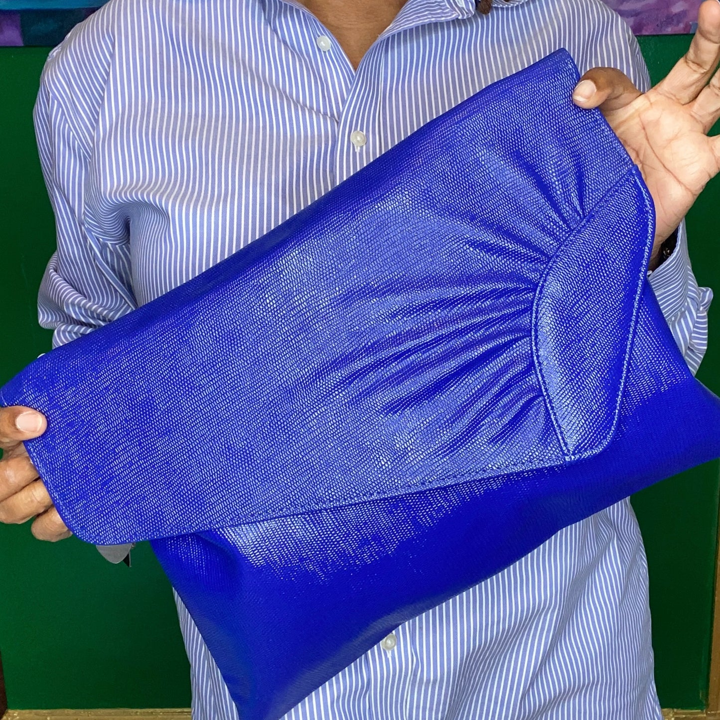 Blueberry Snake Clutch Bag