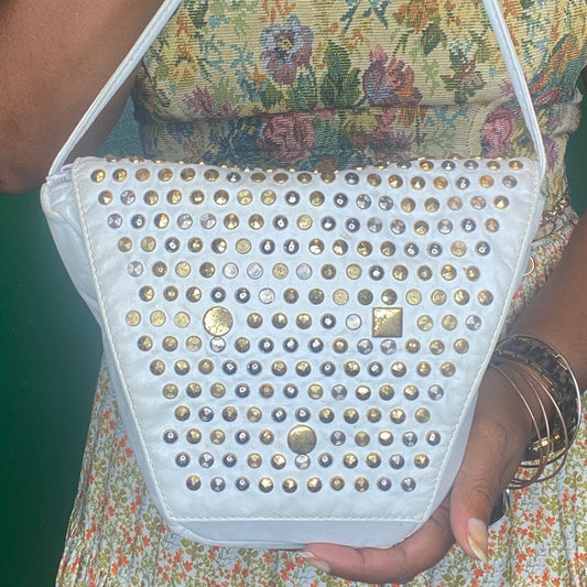 White Studded Bag