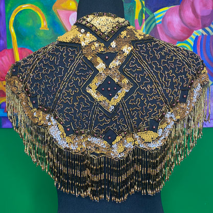 Classic Woodgrain Beaded Shawl