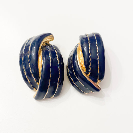 Navy Reel Earrings