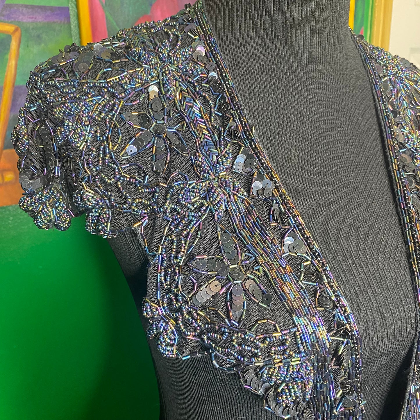 Oil Stain Beaded Shawl