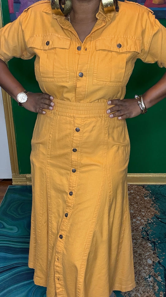 Denim Orange Set