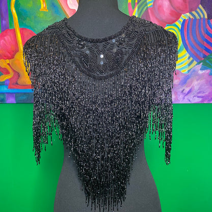 All Black Everything Beaded Shawl