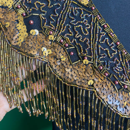 Classic Woodgrain Beaded Shawl