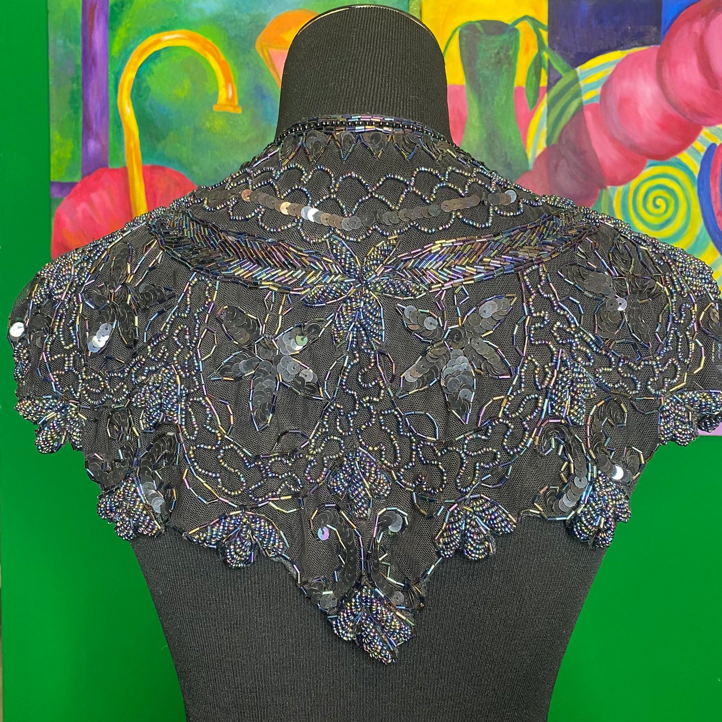 Oil Stain Beaded Shawl