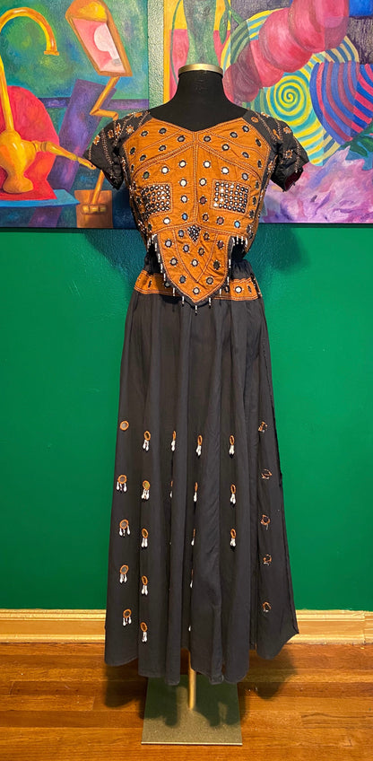 Mirror Face Handmade Skirt Set