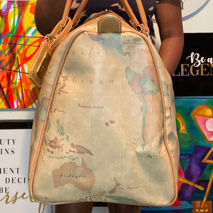 Atlas Map Print Duffle Bag