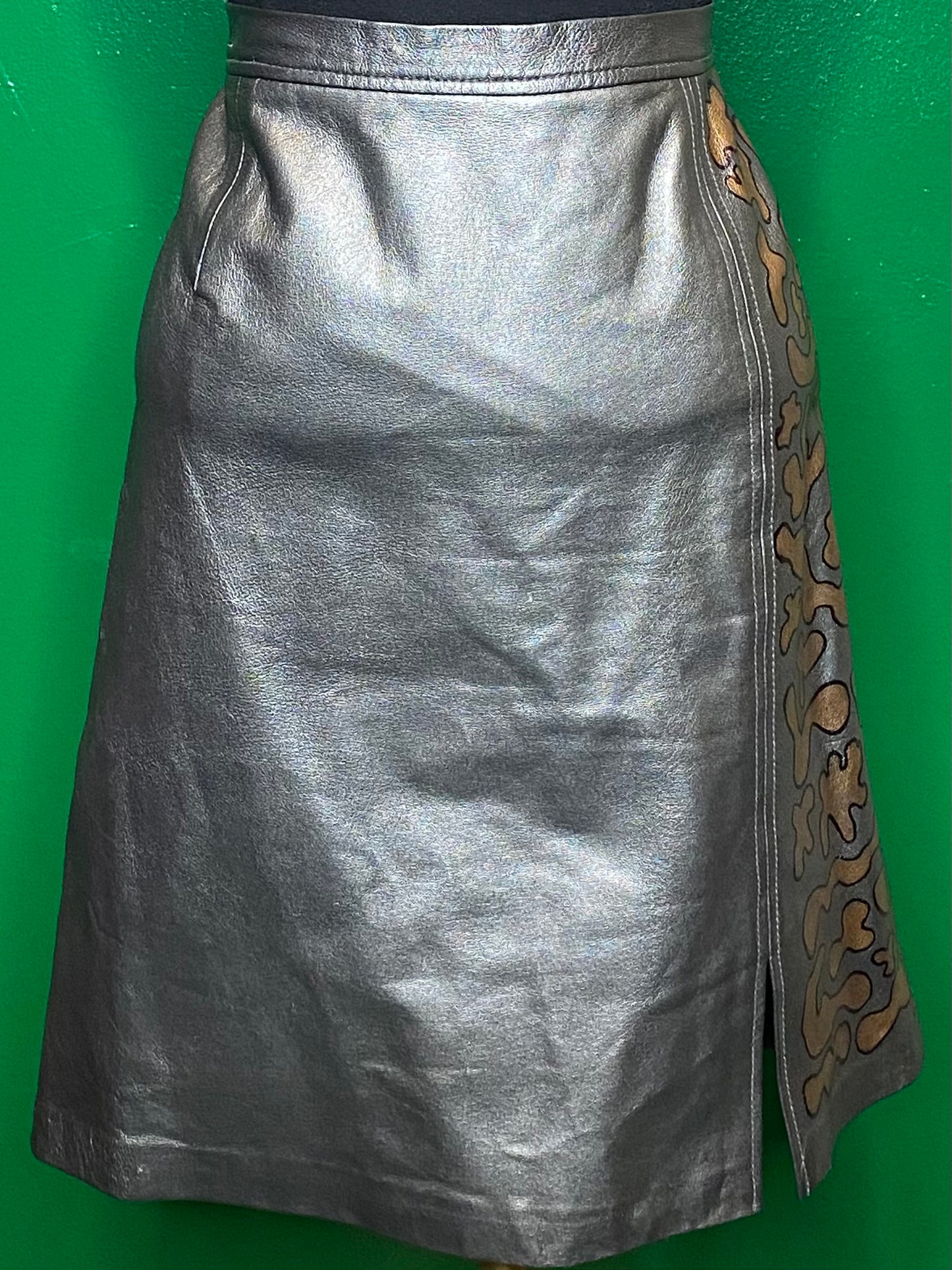 Metallic N Print Skirt