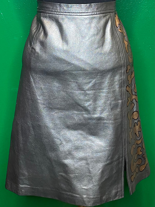 Metallic N Print Skirt