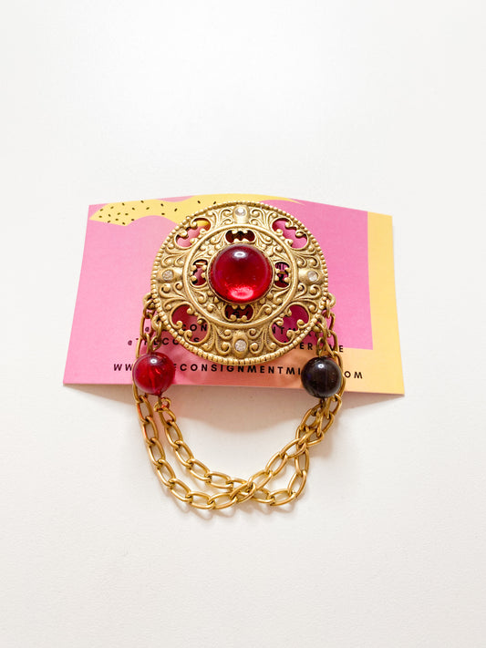 Chained Gem Brooch