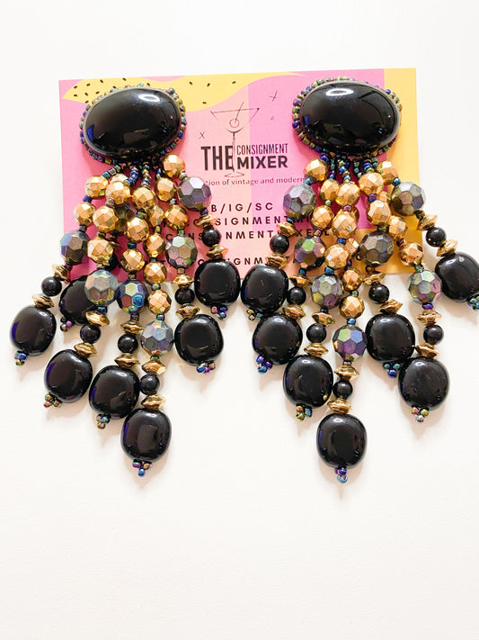 Midnight Tassel Earrings