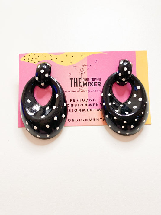 Midnight Polka Earrings