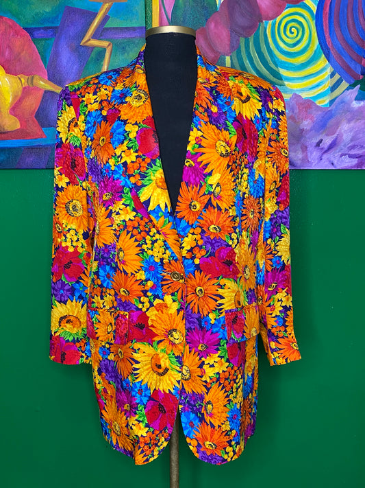 Silk Floral Blazer