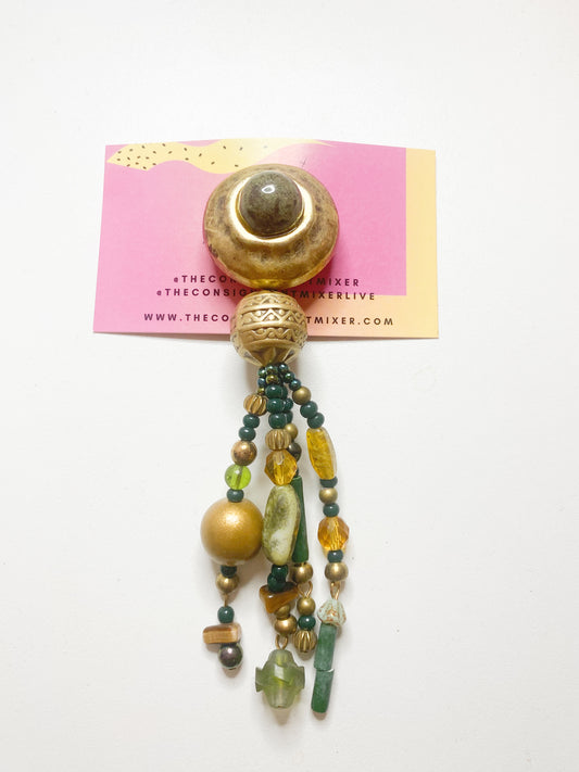 Green Bead adding Brooch