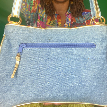 Golden Denim Bag