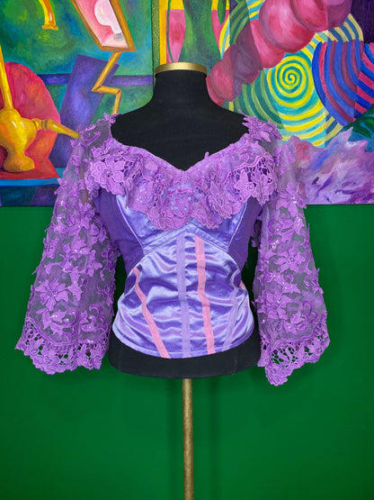 Purple Kush Lace Sleeve Bustier