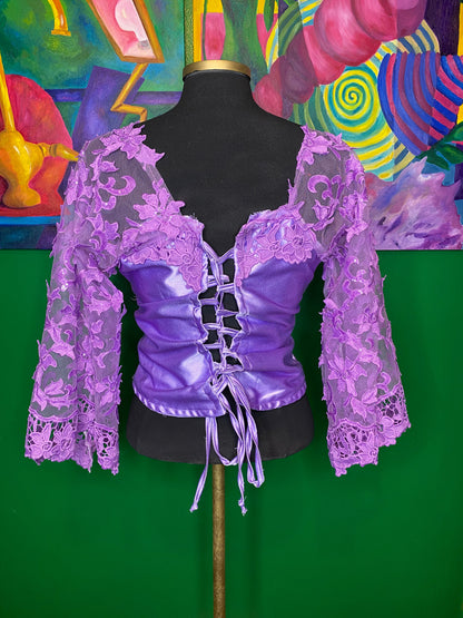Purple Kush Lace Sleeve Bustier