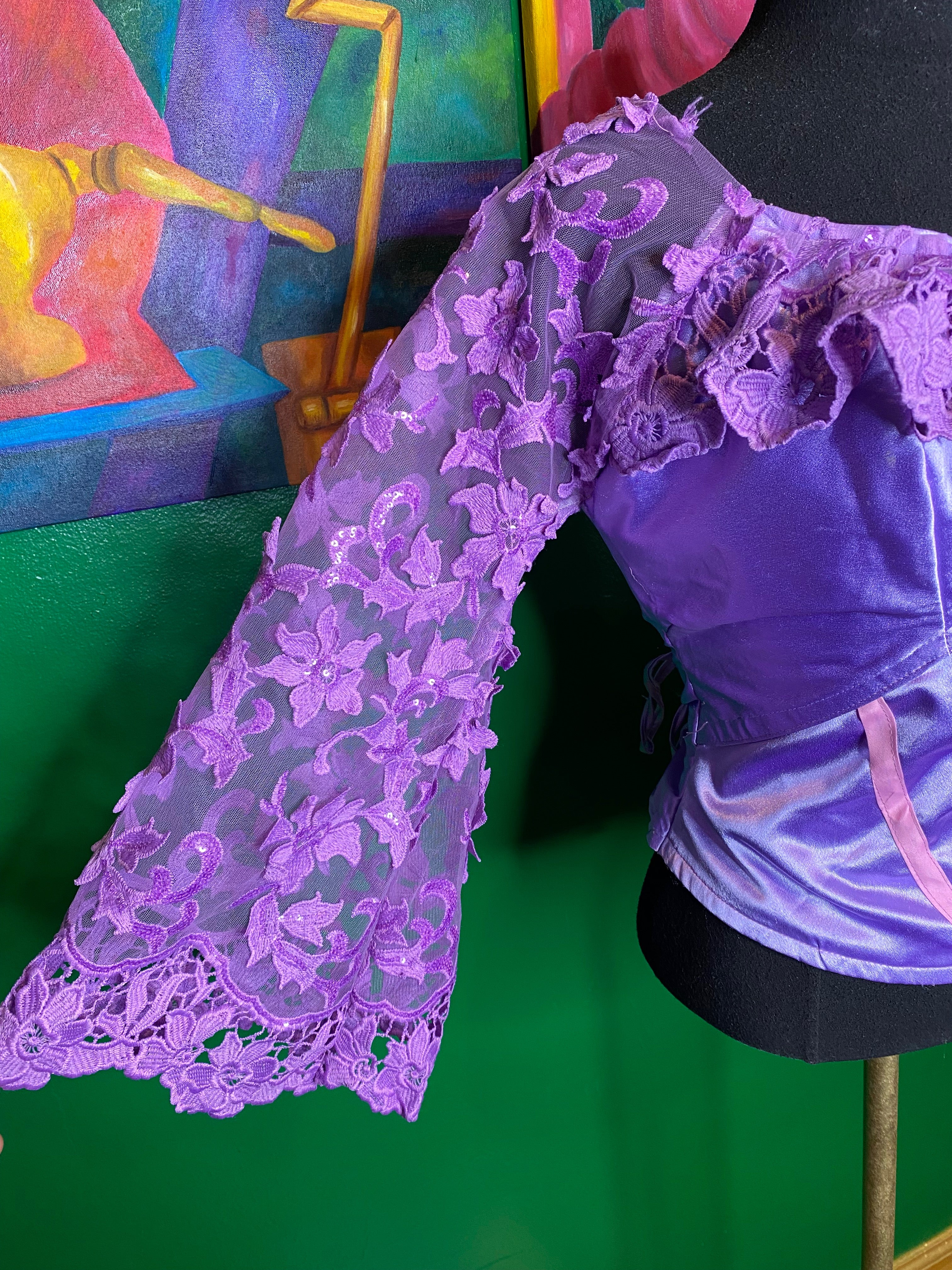 Purple Kush Lace Sleeve Bustier