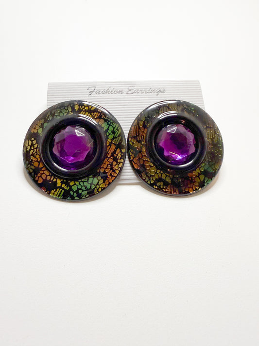 Purple Iridescent Earrings