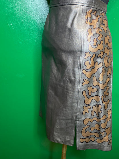 Metallic N Print Skirt