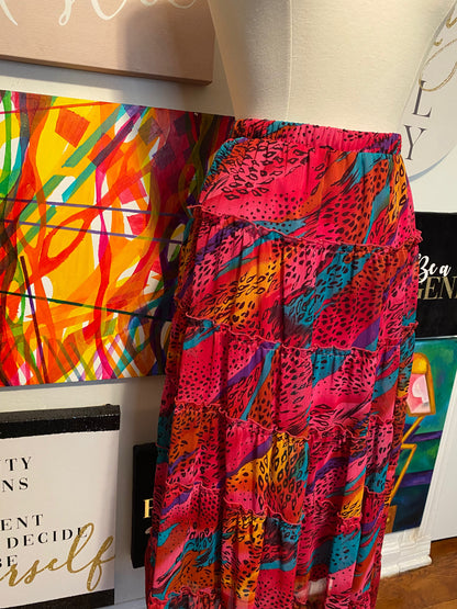 Bright Animal Print Skirt