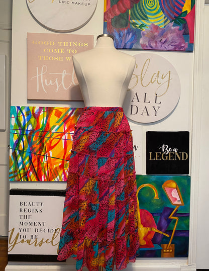 Bright Animal Print Skirt