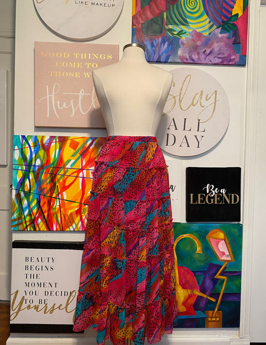 Bright Animal Print Skirt