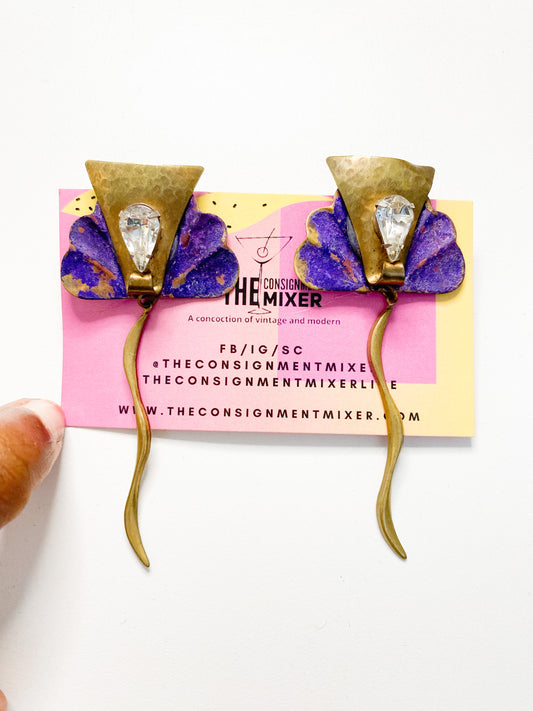 Purple Sting Ray Earrings