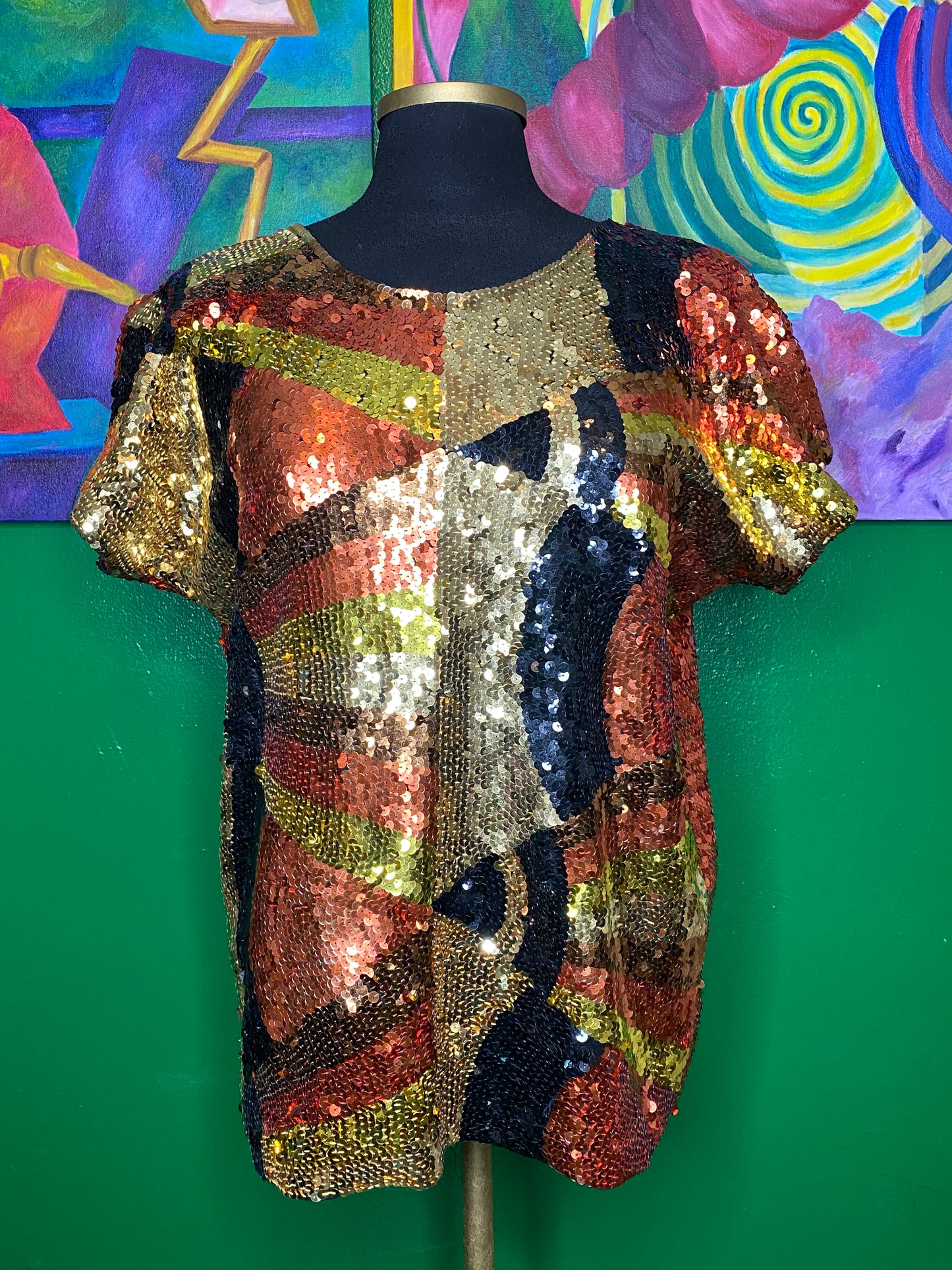 Brass Sequin Top