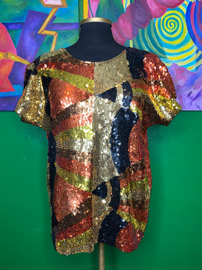 Brass Sequin Top