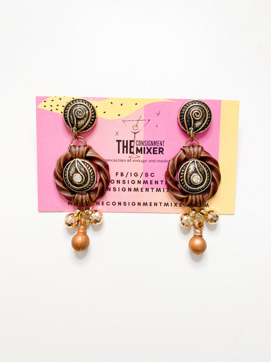 Brown Medieval Earrings