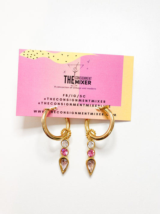 Spiked Gem Hoop Earrings