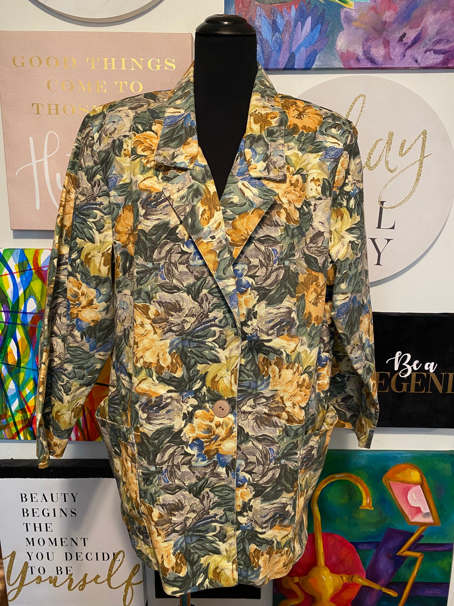 Flowered Heavy Blazer
